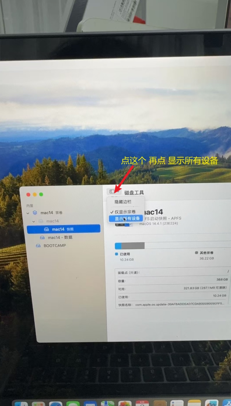 磁盘工具显示所有3